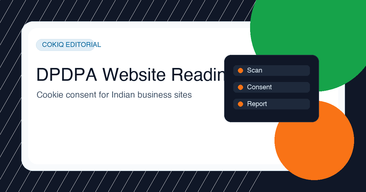 DPDPA cookie consent checklist for Indian business websites