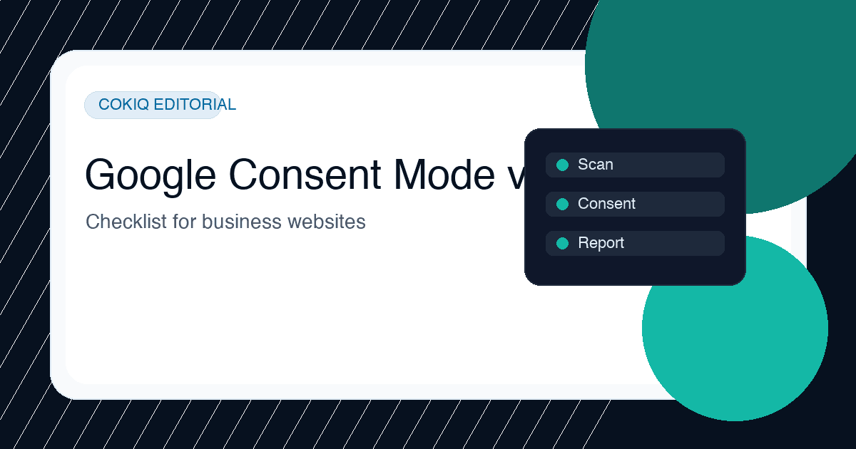 Google Consent Mode v2 checklist for cookie consent and marketing tags