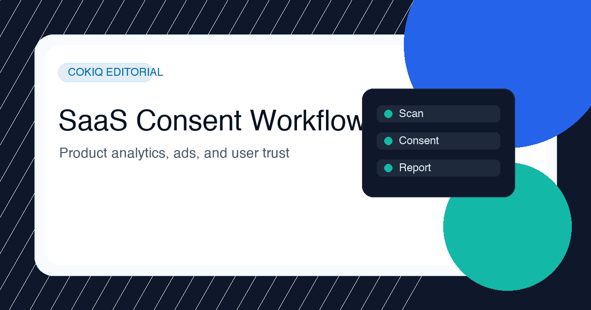 SaaS cookie consent workflow for product analytics and marketing tags